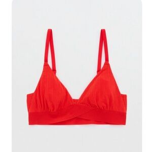 Aerie SUPERCHILL MODAL RIB TRIANGLE BRALETTE Holiday red